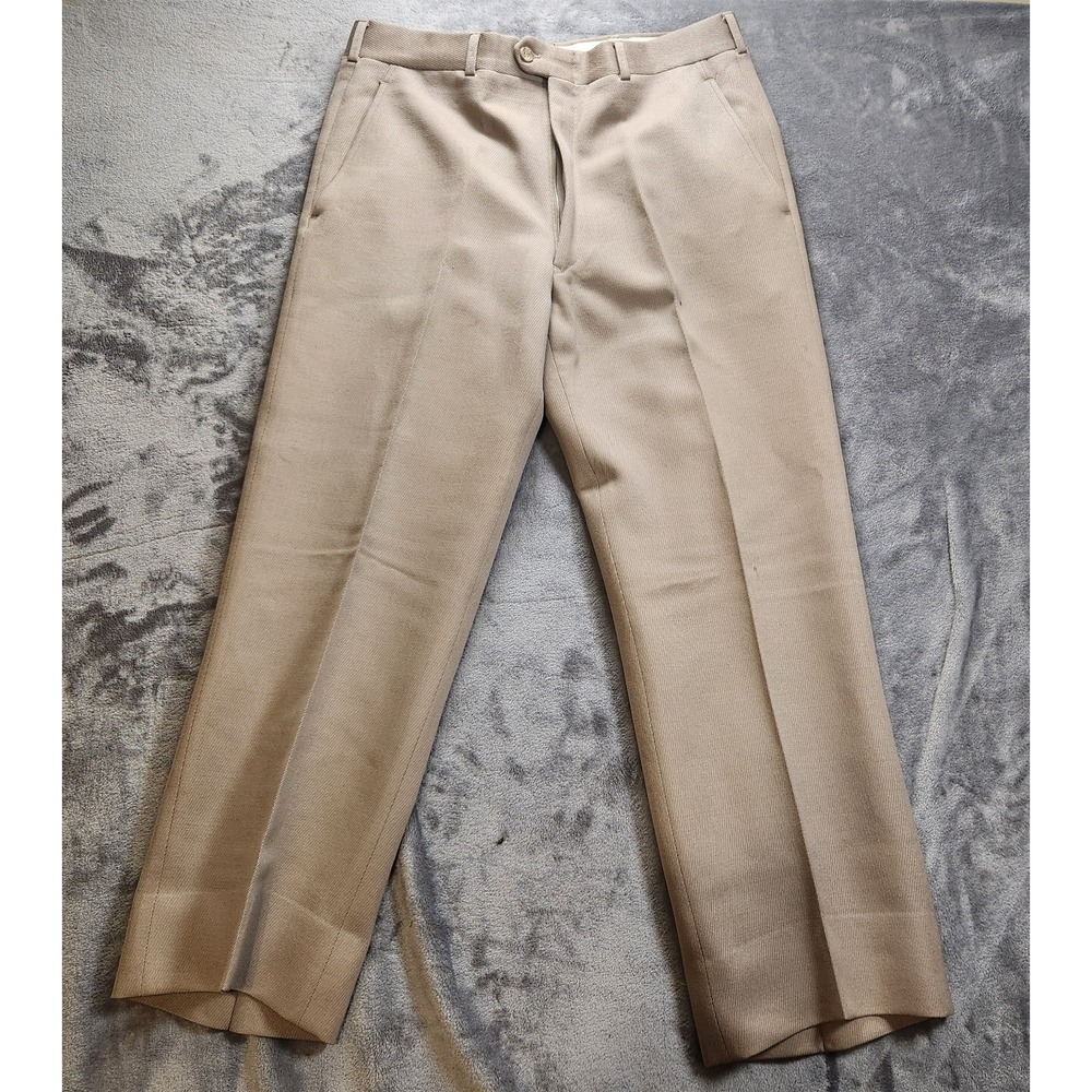 Burberry's Pants Mens 34x28 Beige Wool Vintage Burberry Single Pleat Dress